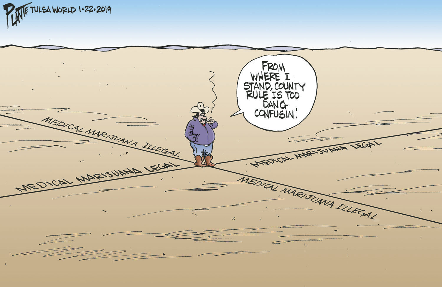 Bruce Plante Cartoon: County Rule in Oklahoma?